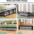 Kitstorack Under Bed Storage with Wheels 2Pack Height-adjustable Under Bed Storage Containers,Under Bed Shoe Storage Organizer with Clear Window&Label, Suitable for Clothes Storage, Gray
