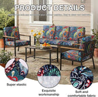 hyha 4Pcs Patio Cushion Covers, Stretch Outdoor Couch Cushion Covers Replacement - Image 3