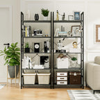 NUMENN 5 Tier Bookshelf, Tall Freestanding Open Storage Bookcase, Dark Grey
