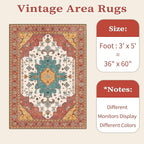 SERISSA Area Rug 3x5 Boho Orange Rugs - Image 7