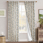 jinchan Floral Curtains Lined Linen Blend Curtain - Image 7