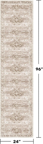 Boho 2x8 Long Runner Rugs for Hallway, Neutral Farmhouse Non Slip Runner for - Image 2