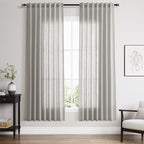 Light Gray Linen Curtains 72 Inches Long by Nanspring