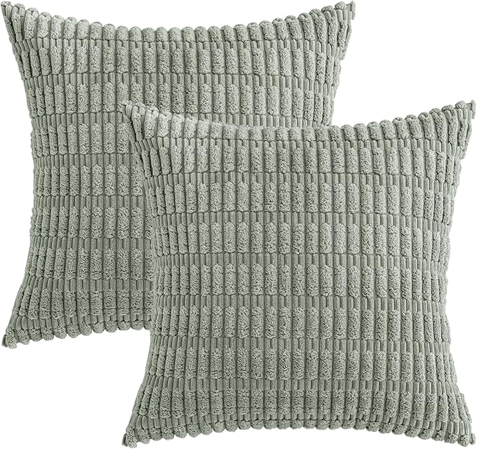 MIULEE Pack of 2 Spring Corduroy Decorative Throw Pillow Covers 12x12 Inch Soft - Image 6