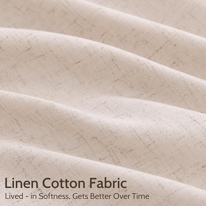 Nanspring Natural White Linen Curtains 120 Inches Long - Image 4