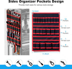 Power Tool Organizer Cart with Charging Station, 6 FT Cord, Red