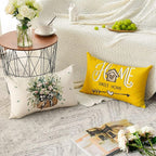 AVOIN colorlife Bless Our Home Farmhouse Eucalyptus Leaves Throw Pillow Covers - Image 4