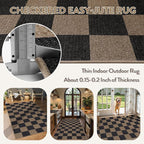 Lahome Colette Checkered Easy Jute 3x5 Rug, Washable Rugs - Image 4