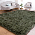 Goideal Fluffy Rug for Bedroom Living Room, 5x7 Olive Green Area Rugs, Faux Fur by Goideal