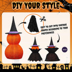 Outvita 2PC Halloween Collapsible Pumpkin Decoration, 150 LED Pop-Up Pumpkin Lamp with Star Cap, 3FT Plug in Halloween Lantern with Metal Stand for Indoor Outdoor Garden Patio Party Decor