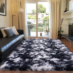 Black and White Rug for Living Room, 8x10 Area Rug for Bedroom, Bedside Indoor by Quntue