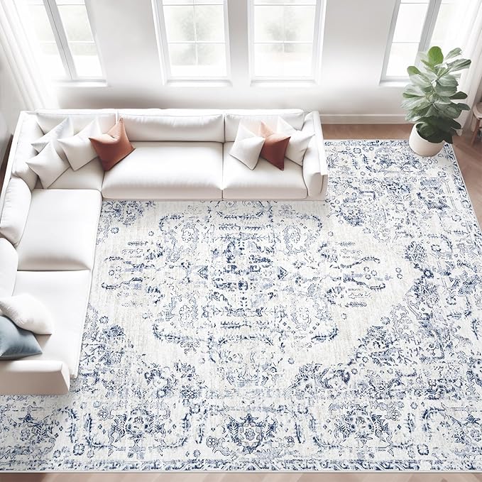 8x10 Area Rugs for Living Room: Washable Rug Vintage Large Rugs Soft Non Slip by MXSANYOORUG