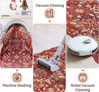 Yamaziot Christmas Runner Rug 2x8 – Red Floral Washable Non-Slip Carpet Runner - Image 4