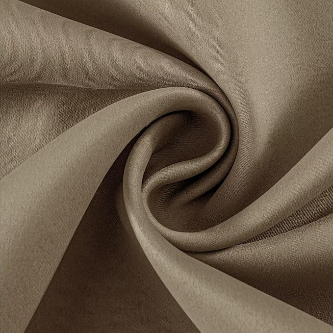 Joydeco Khaki Custom Solid Single Blackout Curtain - Image 3