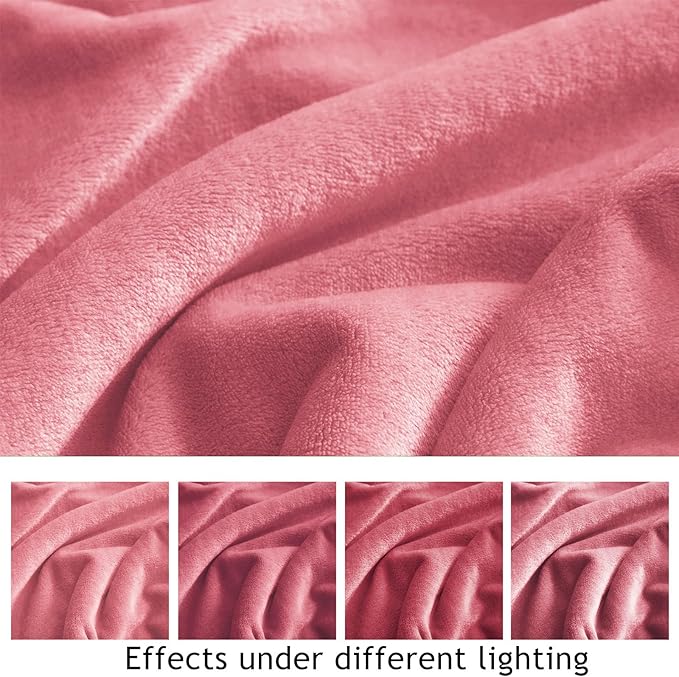 KMUSET Fleece Blanket Twin Size Salmon Pink Lightweight Super Soft Cozy Fuzzy - Image 6