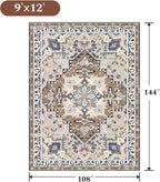 Rugflix 9x12 Area Rug for Living Room, Machine Washable Area Rugs - Image 2