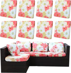 8Pcs Outdoor Cushion Covers, Patio Cushion Covers, Stretch Elastic Slipcovers by dreahoteztil