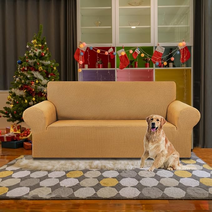 KEKUOU Stretch Loveseat Sofa Cover Slipcover, Couch Covers - Image 2