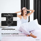 Deconovo Black Out Curtains for Bedroom Livint Room Nursery Geometry Silver - Image 4