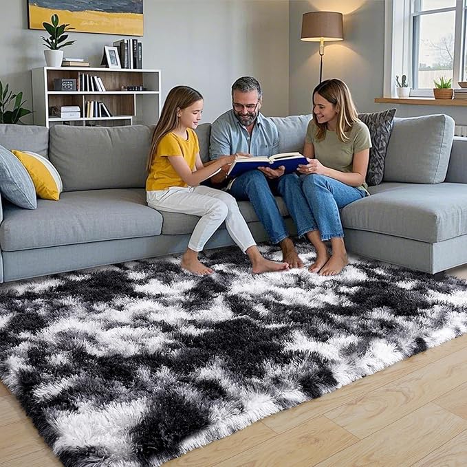 Pionblank Fluffy Area Rug for Bedroom 4x6 Feet, Indoor Plush Carpet, Shag Soft by PIONBLANK