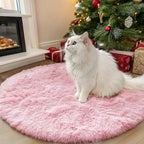 OLANLY Pink Round Rugs for Bedroom by OLANLY