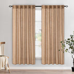 MIULEE Brown Linen Curtains 72 Inch Length by MIULEE