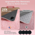 Ophanie Pink Rug for Bedroom Girls, Kids Fluffy Kawaii Fuzzy Furry Shag Area Rug - Image 4