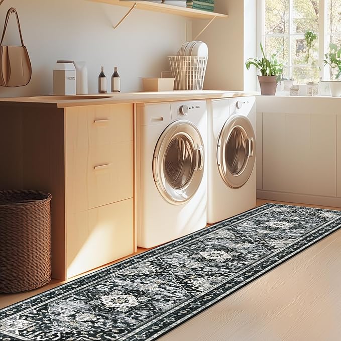 Yamaziot Washable Runner Rug, 2x8 Non-Slip Boho Vintage Hallway Rug Runner - Image 7