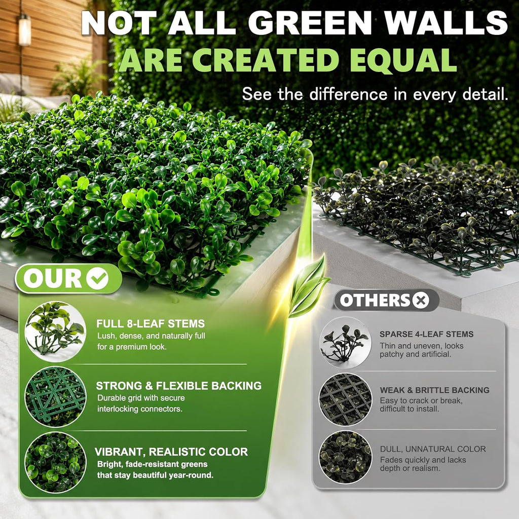 Artificial Grass wall Panel 24P 10x10 Boxwood Greenery Backdrop
