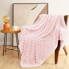 HIMEET Pink Ribbed Twin Blanket - Image 9