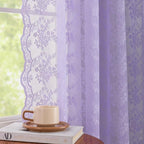 YJ YANJUN Vintage Lace Curtains 96 Inches Long-Victorian Floral Pattern by YJYANJUN