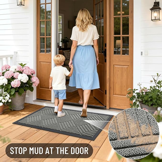 OLANLY Front Door Mat Outside Entrance 29.5x17, Heavy Duty Sturdy Natural - Image 7