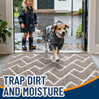 OLANLY Front Door Mat, Non-Slip Rubber Backing, Dirt Resistant and Absorbent - Image 2
