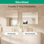 TokeShimi Bathroom Vanity Mirror Frameless with 1" Beveled Edge 24x36 in