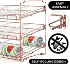 Simple Houseware 3-Tier Stackable Can Organizer Rack 36 Cans, Rose Gold