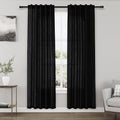 Black Linen Curtains 80 inches Long by Nanspring