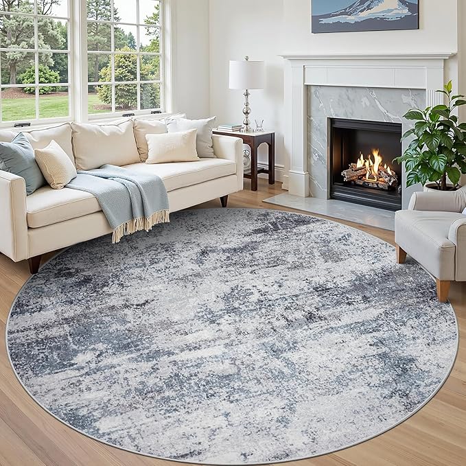 Round Rug 8ft Circle Rug Washable: Carpet Circular Area Rug by Aelenmu