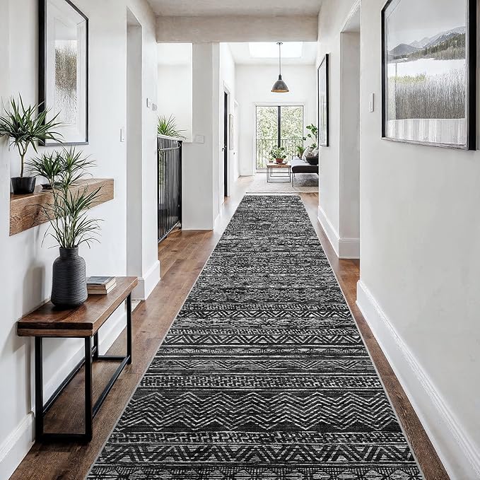 3x18 Washable Kitchen Runner Rug: Modern Moroccan Runners - Image 9
