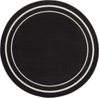 Nourison Home Nourison Essentials Black Ivory 4' x Round Area Rug - Easy Clean, Non Shedding, Bed Room, Living Room, Dining Room, Kitchen (4' x Round)