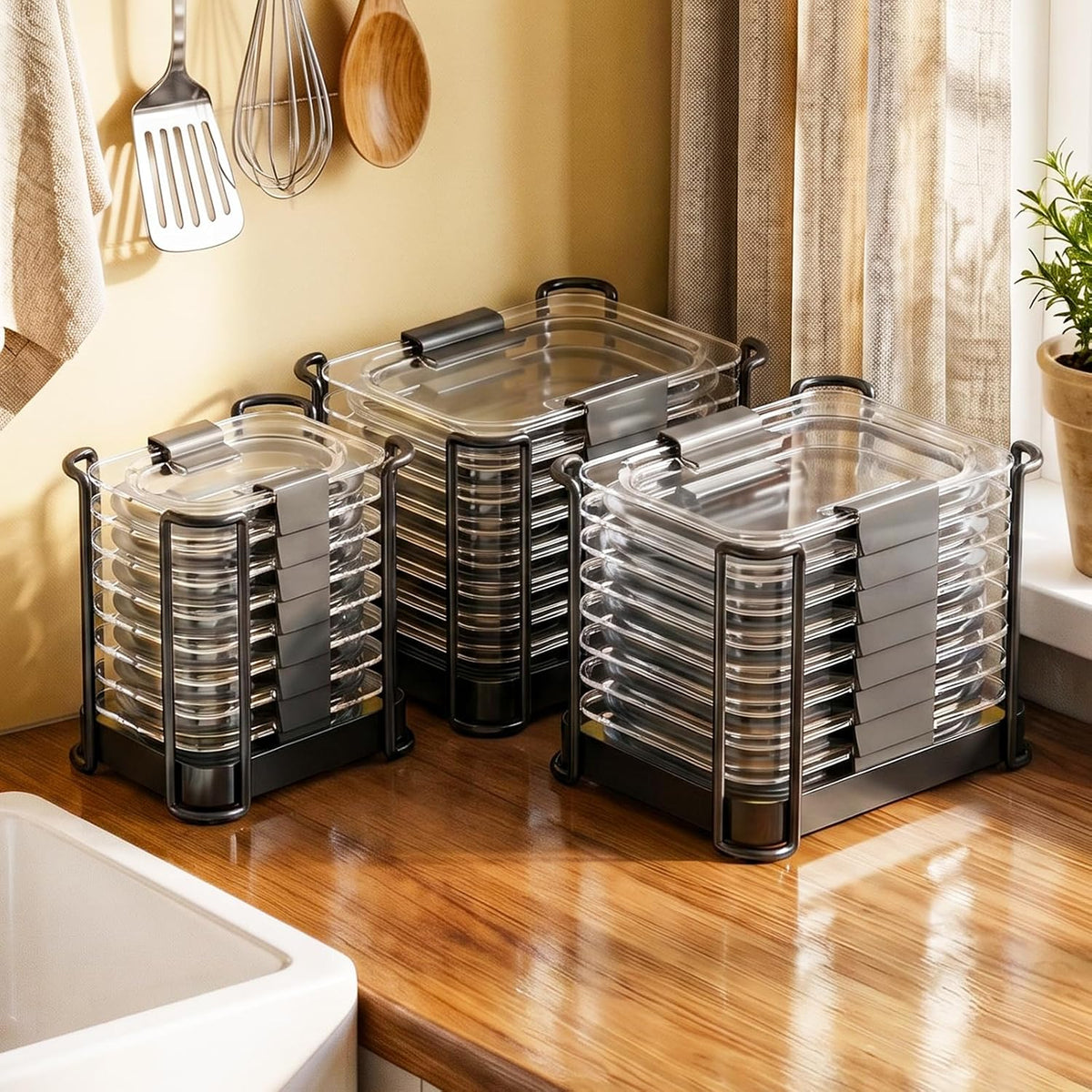 Metal Lid Organizer for Rubbermaid Brilliance, Kitchen 3-Pack 2