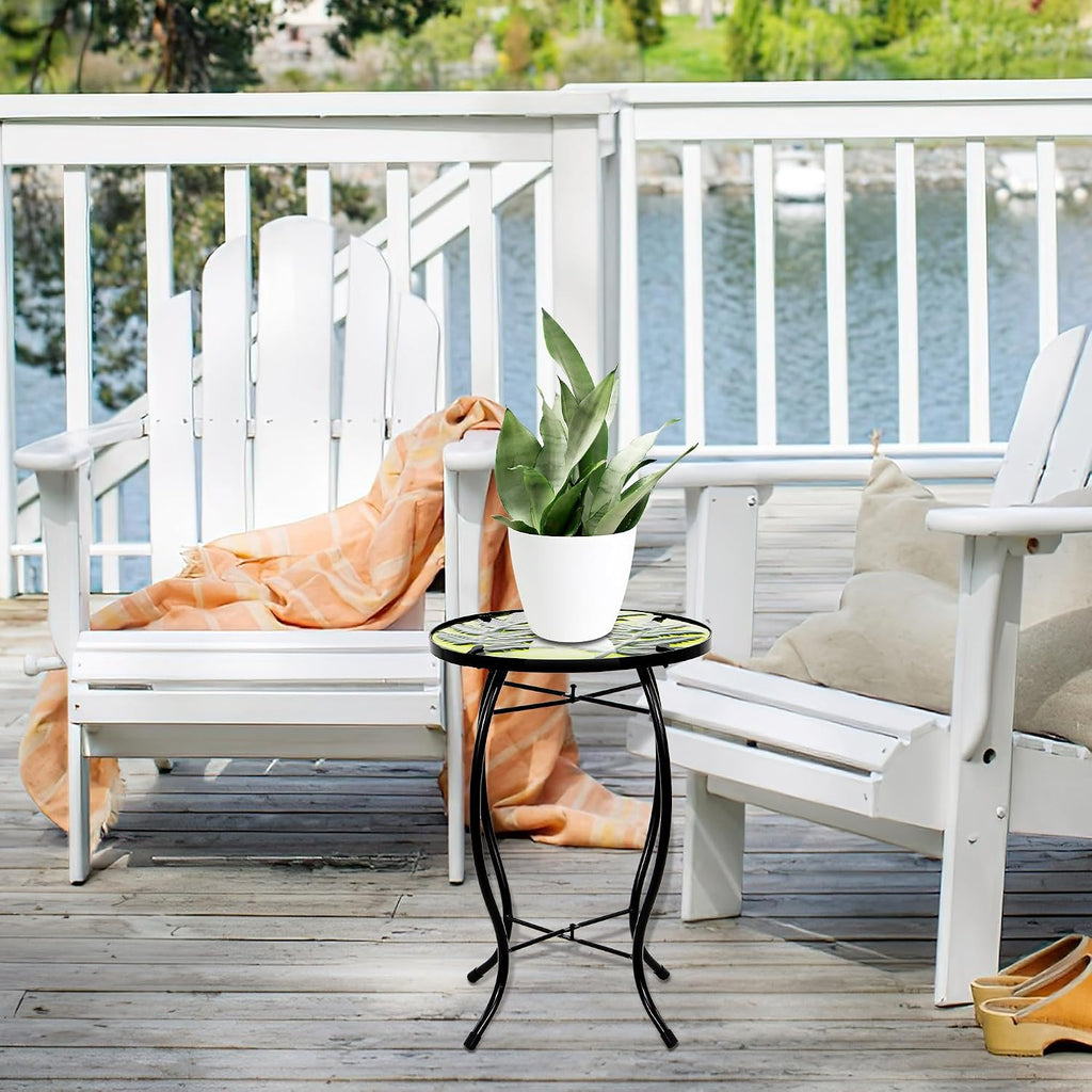 Subtropical Leaf Patio Table,Outdoor Side Table,Outdoor Bar Table