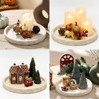 Vanselia Decorative Table Tray Round Trays Home Decor Cement (11.8" Rustic)