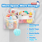 UNEEDE Bath Toy Storage 3 Compartment Corner Bath Toy Storage Organizer