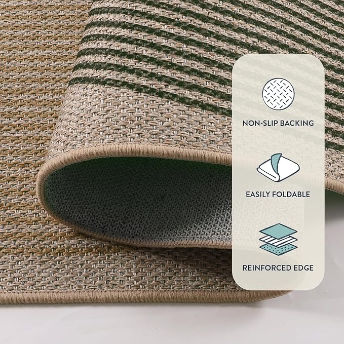 Lahome Enfys Modern Rainbow Outdoor Easy Jute Rug, Area Rugs 9x12 Living Room - Image 4