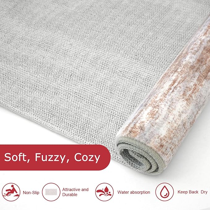 KOZYFLY Modern Abstract Kitchen Runner Rug, 2x6 Washable Rug Runner Non-Slip - Image 6