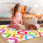 Tepook Fluffy Colorful Rug for Kids, Shaggy Soft Rainbow Area Rugs for Girls - Image 5