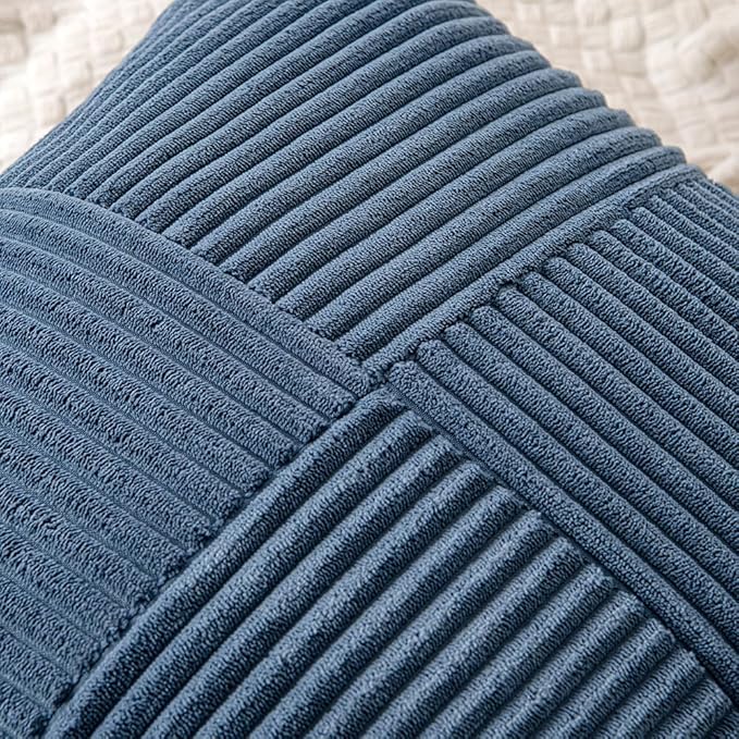 MIULEE Blue Decorative Lumbar Throw Pillow Covers 12x20 Inch - Image 2