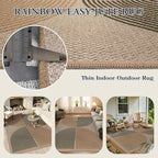 Lahome Modern Rainbow Easy Jute Rug, Washable 5x7 Area Rugs - Image 3