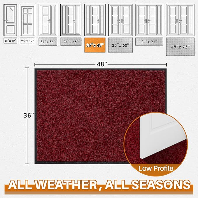 Mibao Front Door Mat, Dirt Trapper Welcome Mat - Image 2