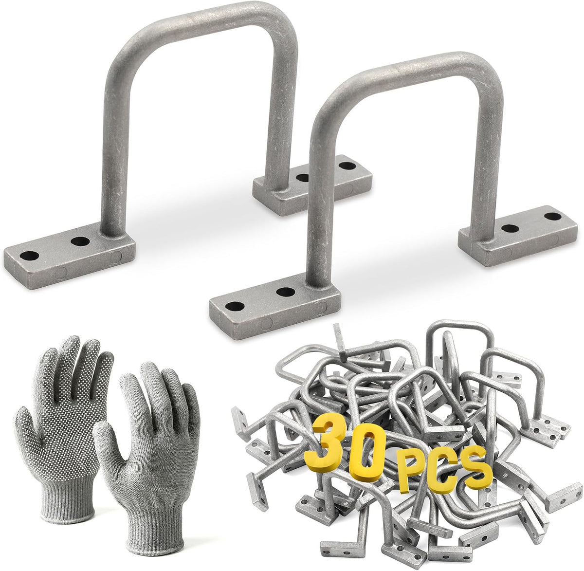 2" Aluminum Cable Management D Ring 30 Pack Cable Organizer Silver